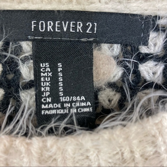 Forever 21 Black/Cream Soft Eyelash Knit Sweater - Picture 9 of 10